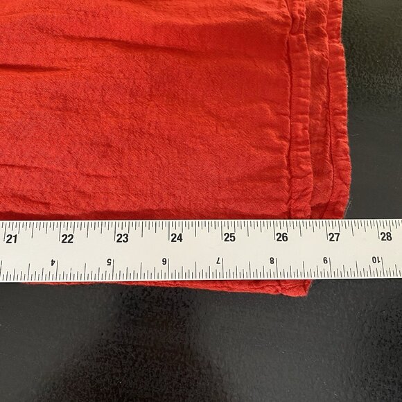 Red Wide Leg Palazzo Jumpsuit M Cotton V Neck Lightweight Summer Travel Resort - Picture 13 of 15